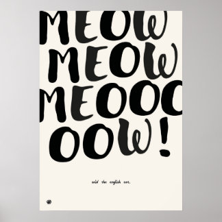 Póster Funny English Cat Quote Art Print