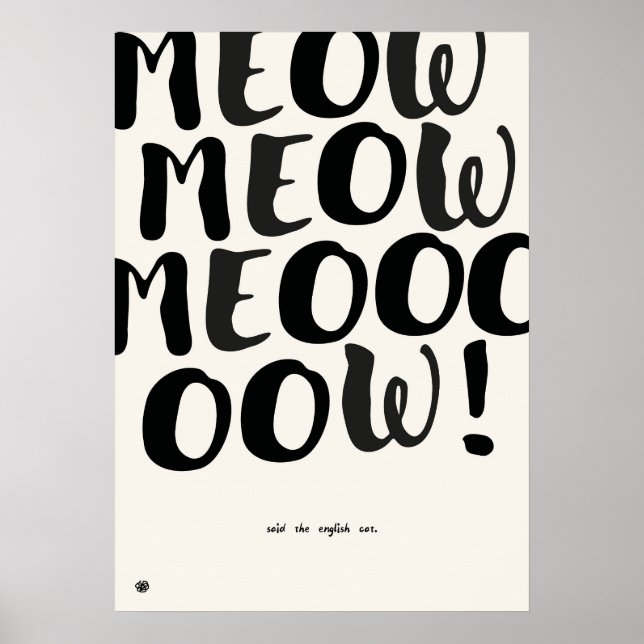 Póster Funny English Cat Quote Art Print (Frente)