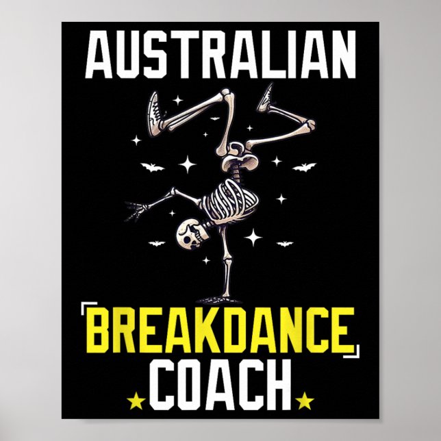 Póster Funny entrenador australiano de baile Skeleton Hal (Frente)