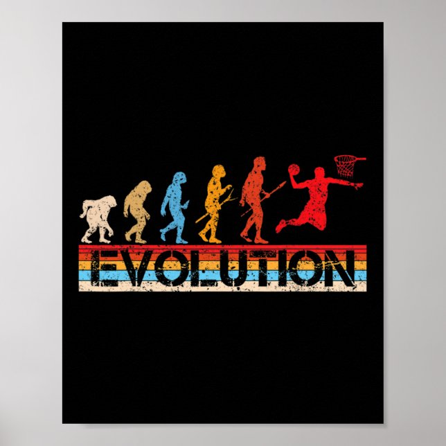Póster Funny Evolution Sketll Players Sketll Fans Retro  (Frente)