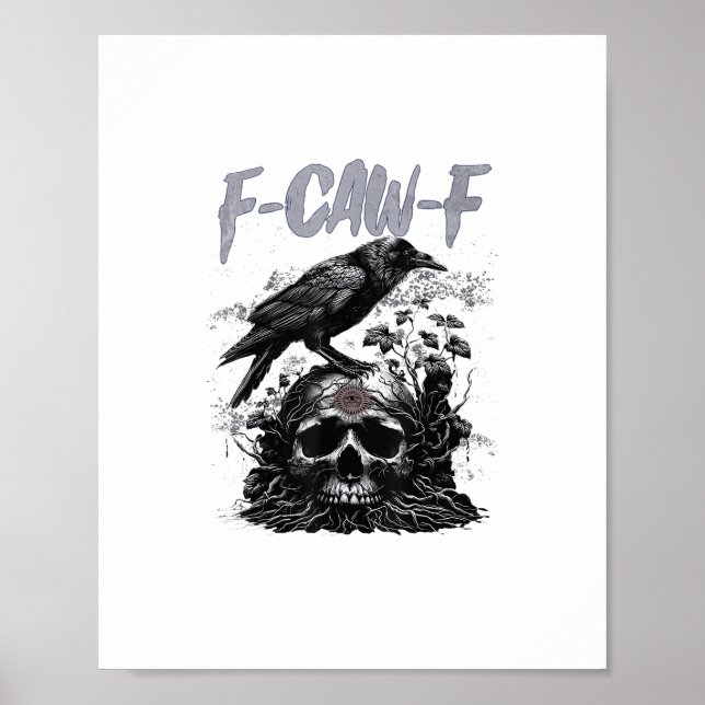 Póster Funny F-Caw-F Crow Funny Halloween Retro Classic (Frente)