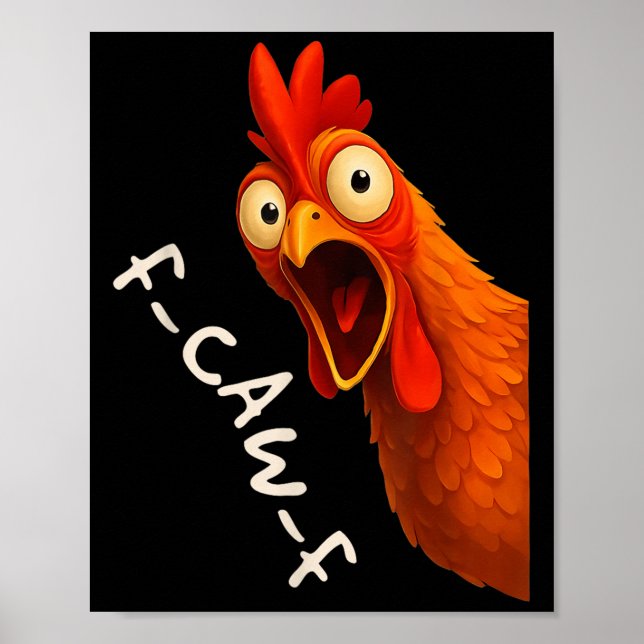 Póster Funny F-caw-f Pollo Fcawf Rooster Halloween Bird (Frente)