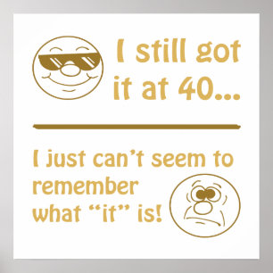 Póster Funny Faces 40th Birthday
