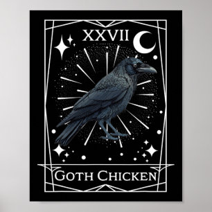 Póster Funny Fairycore Tarot Brujería Gótica Pollo De