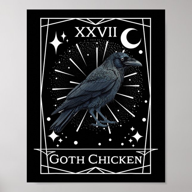 Póster Funny Fairycore Tarot Brujería Gótica Pollo De (Frente)