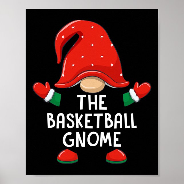 Póster Funny familia de Navidades del Gnome de Baloncesto (Frente)