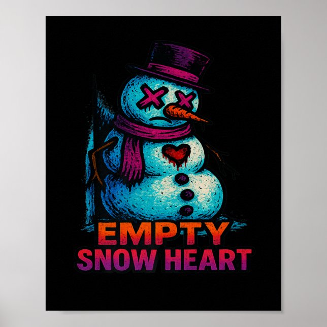 Póster Funny Family Christmas Empty Snow Heart Snowman Pr (Frente)