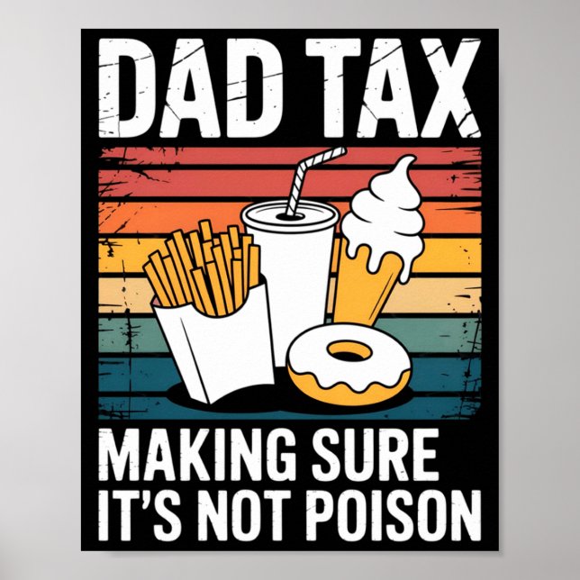 Póster Funny Fast Food Ison Tester Gift Retro Dad Tax  (Frente)