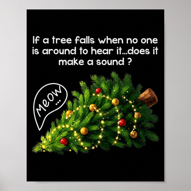 Póster Funny Felines Pushing Christmas Tree Ugly Xmas Paj (Frente)