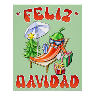 Póster Funny Feliz Navidad Navidad Chili