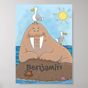 Póster Funny feliz personalizado ilustracion personalizad
