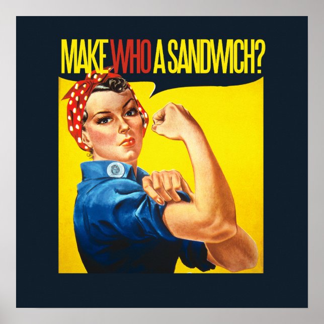 Póster Funny Feminist Rosie Riveter humor (Frente)