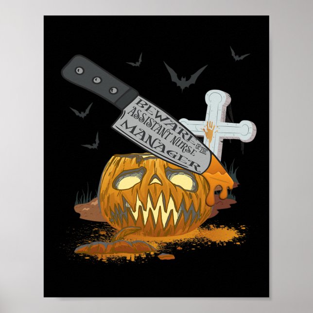 Póster Funny Fiesta de Halloween, director de enfermería  (Frente)