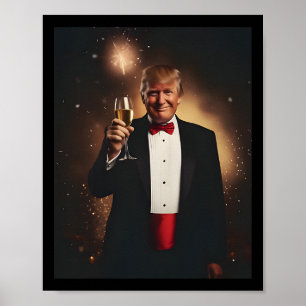 Póster Funny Fiesta Donald Trump Nye 2025 hace Año Nuevo 