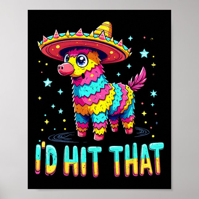 Póster Funny Fiesta mexicana Cinco De Mayo Fiesta Pinatas (Frente)