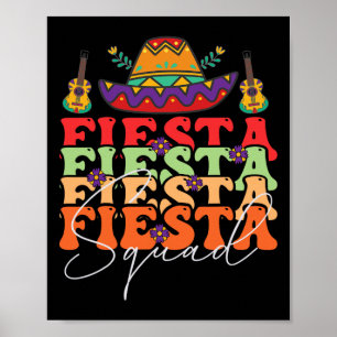 Póster Funny Fiesta Squad Cinco De Mayo Fiesta Mexicano C