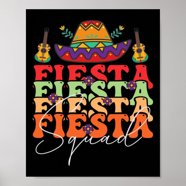 Póster Funny Fiesta Squad Cinco De Mayo Fiesta Mexicano C (Frente)