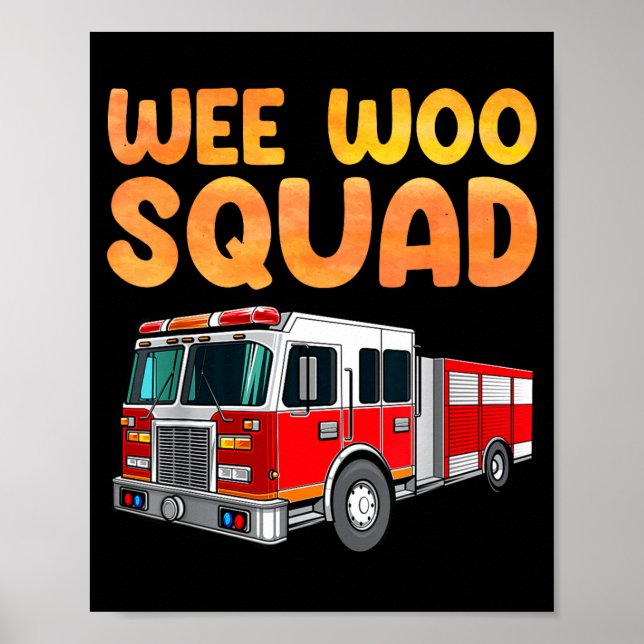 Póster Funny Firefighter Art For Kids Men Women Fireman F (Frente)