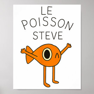 Póster Funny Fish Le Poisson Steve Para Niños Mujeres