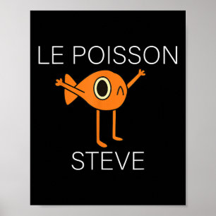 Póster Funny Fish Le Poisson Steve Para Niños Mujeres