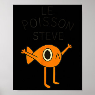 Póster Funny Fish Le Poisson Steve Para Niños Mujeres