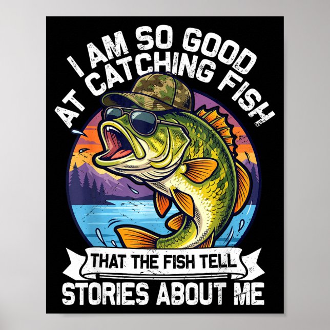 Póster Funny Fishing Dad Men Funny Reel Cool Fish B Fishi (Frente)