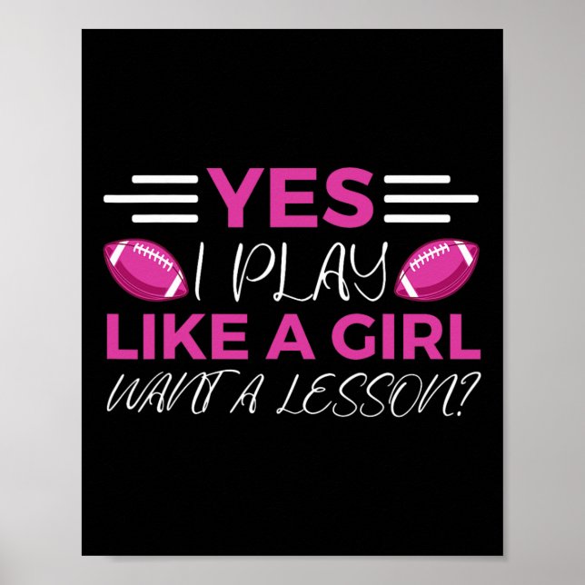 Póster Funny Flag Football Chica (Frente)