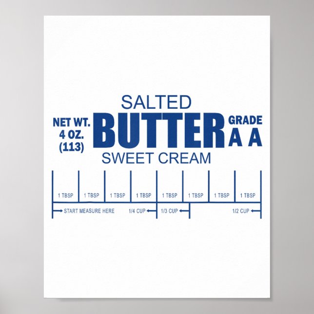 Póster Funny Foodie Baker Baking Salted Butter  (Frente)