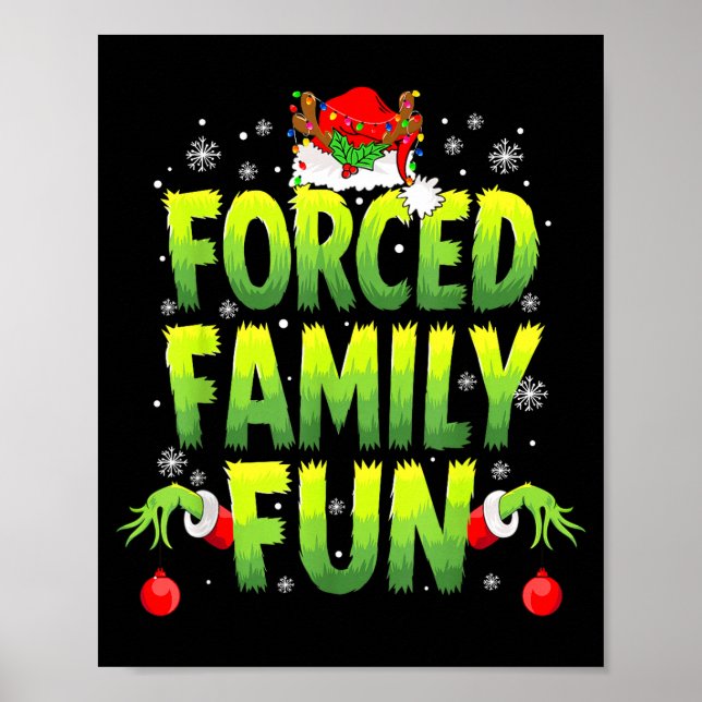 Póster Funny Forced Family Fun Christmas Holiday Men Kids (Frente)
