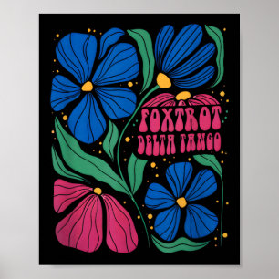 Póster Funny Foxtrots Deltas Tangos Flor Boho