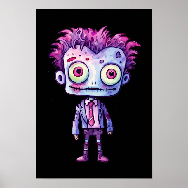 Póster Funny Frankenstein Monster Halloween Fun (Frente)