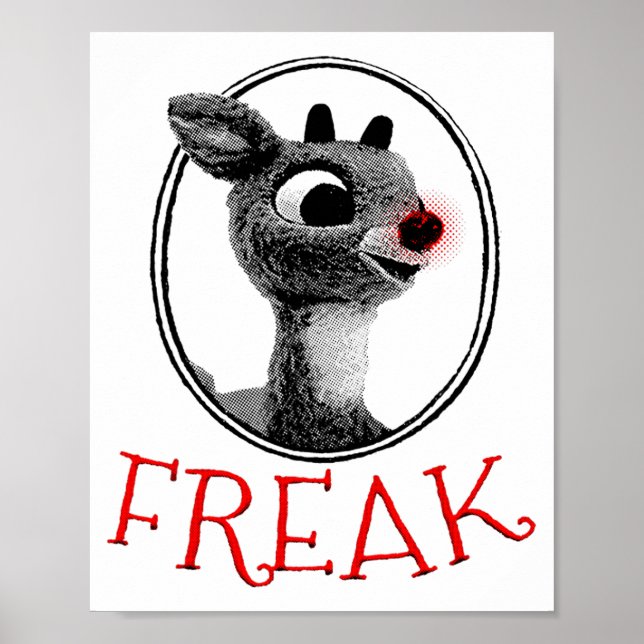 Póster Funny Freak Rudolph The Red Nosed Reindeer Christm (Frente)