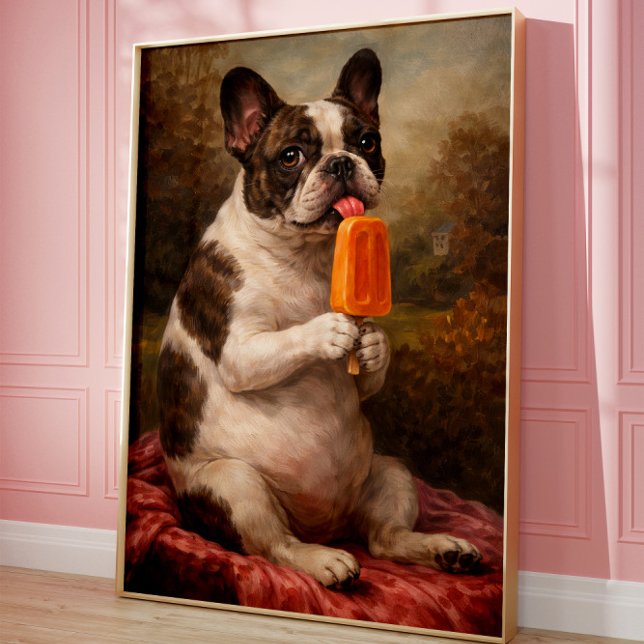 Póster Funny French Bulldog Popsicle Wall Art Print (Subido por el creador)