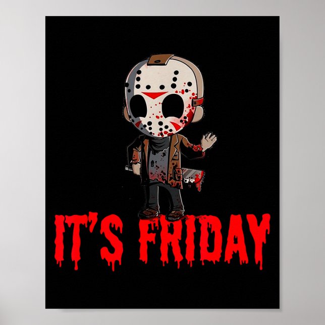 Póster Funny Friday 13th Funny Halloween Horror  (Frente)