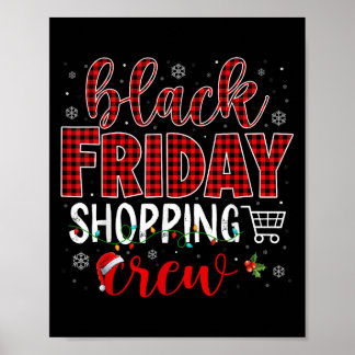 Póster Funny Friday Shopping Crew Christmas Black Shoppin