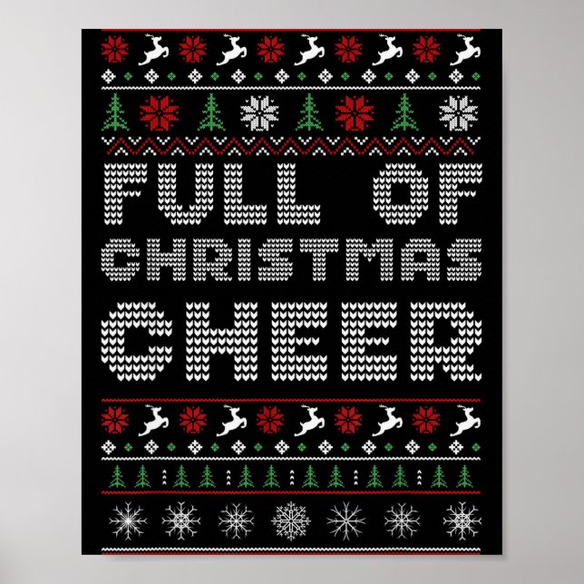 Póster Funny Full Of Christmas Cheer Beer Ugly Matching C (Frente)