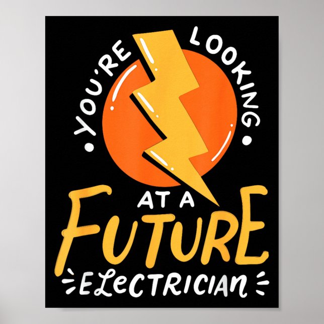 Póster Funny Future Electrician Electrical Engineer  (Frente)