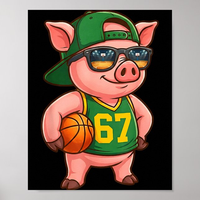 Póster Funny G Basketball 67 Gen Alpha Slang Srts Men Boy (Frente)