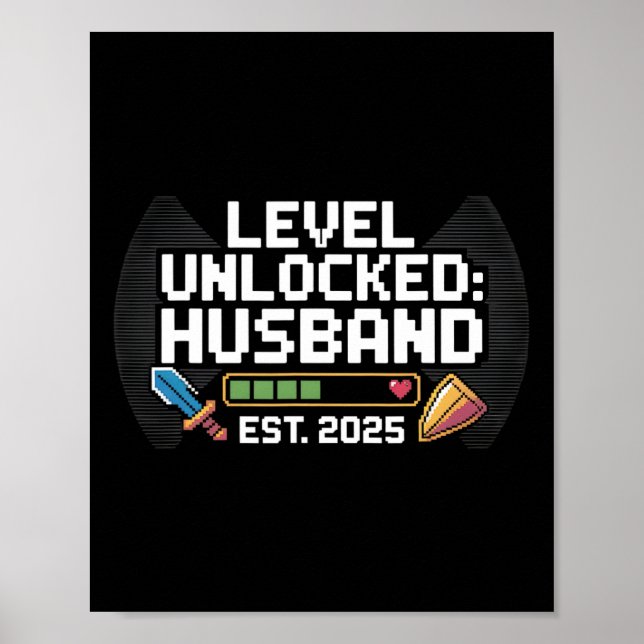 Póster Funny Gamer Boda Engagement Gift Tee (Frente)