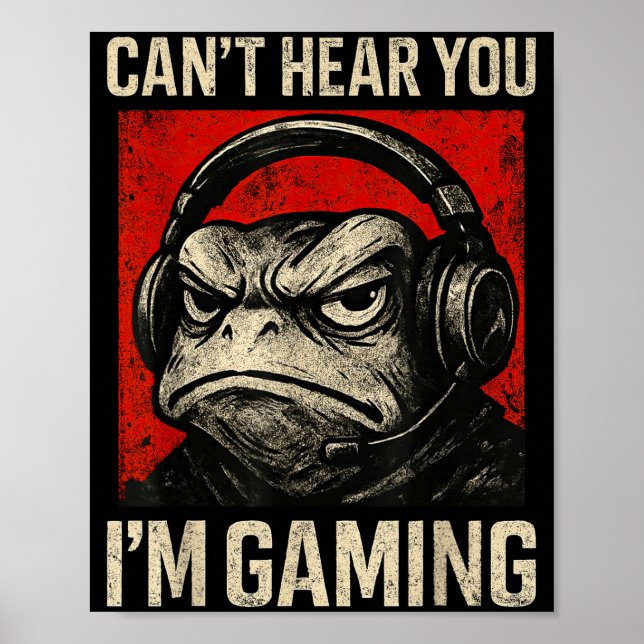 Póster Funny Gamer Mpy Frog Art Men Women Boys Video Gami (Frente)