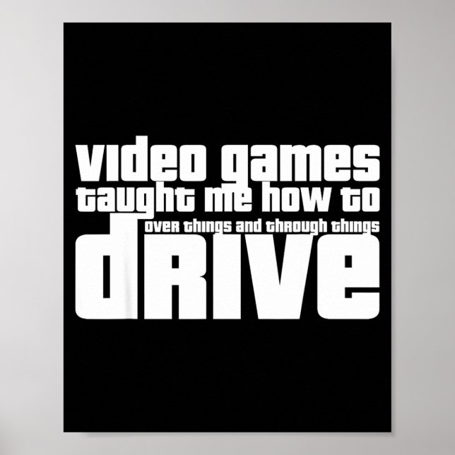 Póster Funny Gaming New Driver Video Game Driving Instruc (Frente)