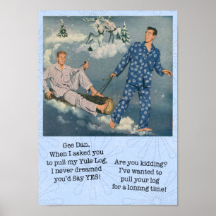 Póster Funny Gay Yule Log Poster