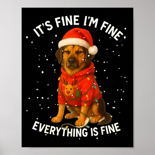 Póster Funny German Shepherd Decorate Christmas Shirts I' (Frente)