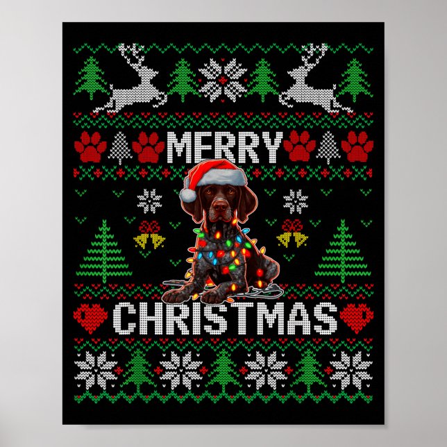 Póster Funny German Shorthaired Inter Dog Ugly Xmas Sweat (Frente)