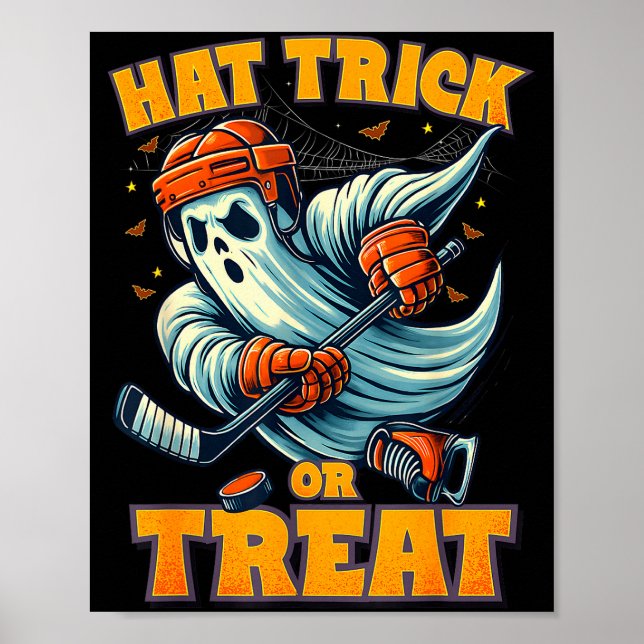 Póster Funny Ghost Ice Hockey Player Halloween Costume Me (Frente)