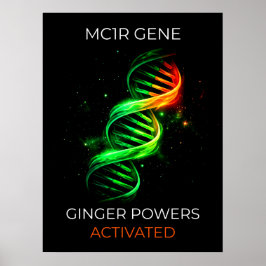 Póster Funny Ginger Powers Activated Redhead DNA Wall Art