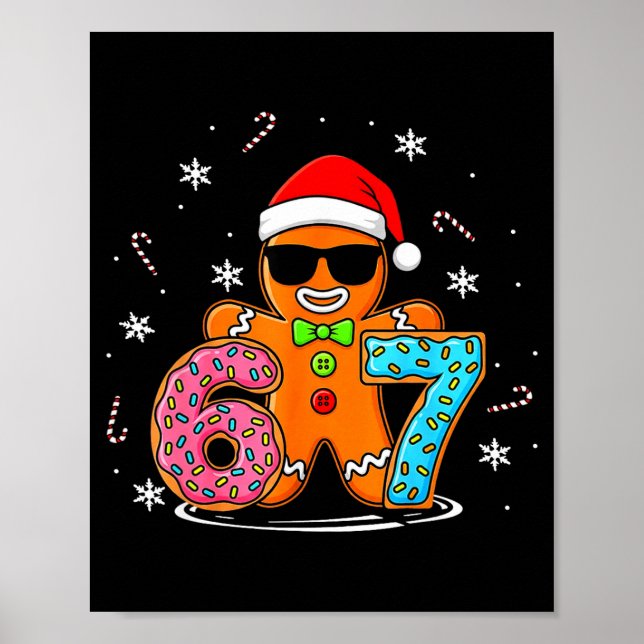 Póster Funny Gingerbread 67 Six Seven Ice Cream Drip Chri (Frente)