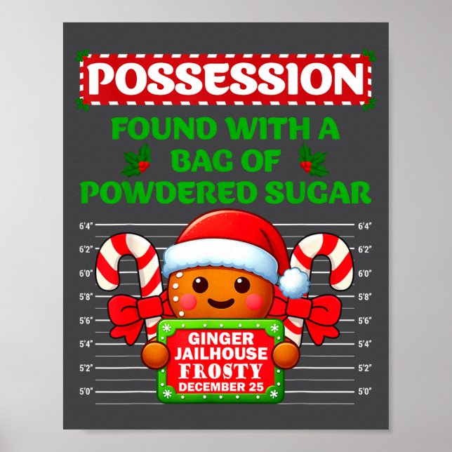 Póster Funny Gingerbread Inmate Christmas Matching Family (Frente)