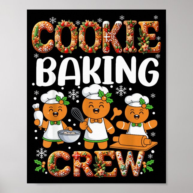 Póster Funny Gingerbread Lovers Cookie Baking Crew Christ (Frente)