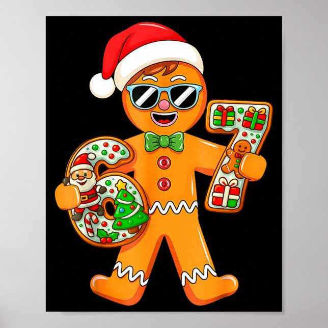 Póster Funny Gingerbread Six Seven 67 Gingerbread Man Xma (Frente)